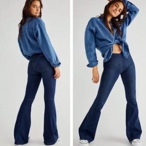 Free People Penny Pull On Flare Jeans - Size 24